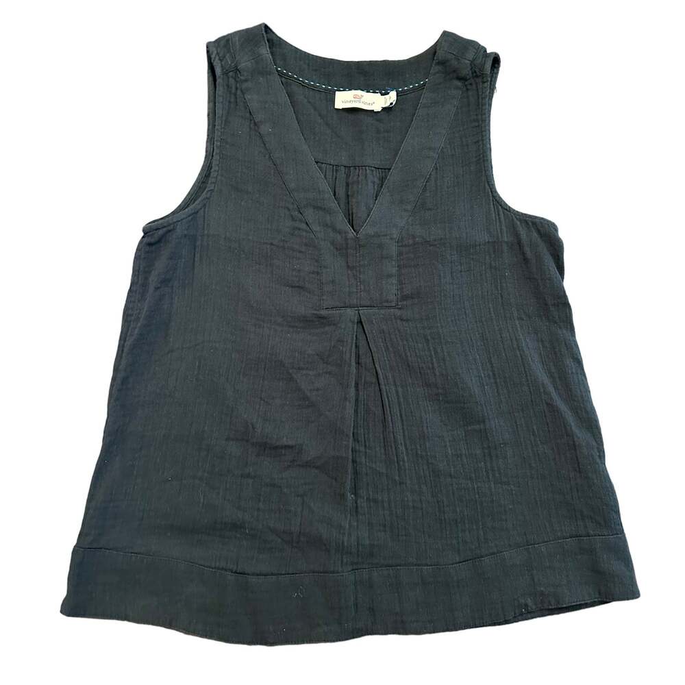 Vineyard Vines Womens navy blue crinkle cotton tank Size XS
